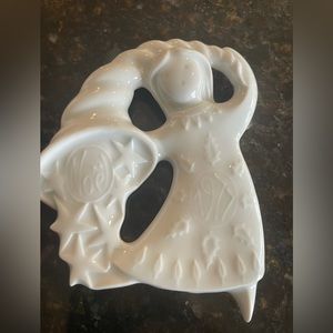 Vintage Haviland Limoges 1977 "Bountiful Angel" Porcelain Christmas Ornament